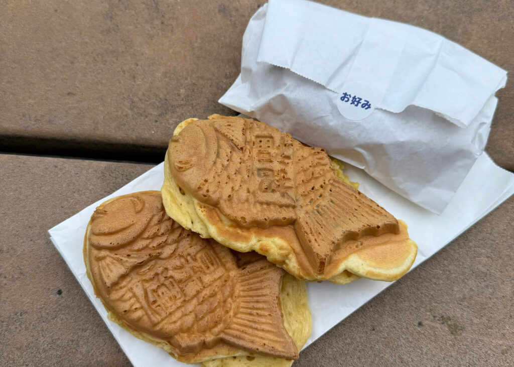 Okonomi taiyaki with savory cabbage and pork filling