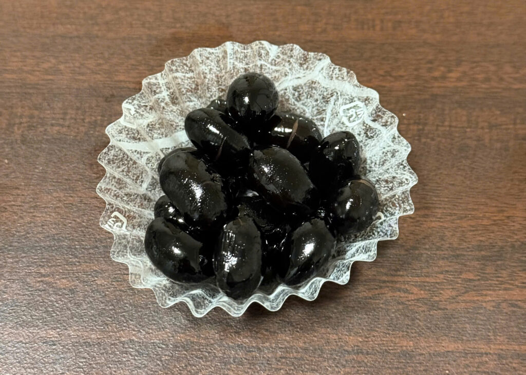 Kuromame sweet black beans from osechi, symbolizing health for the New Year